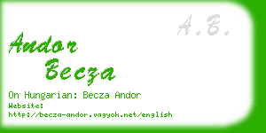 andor becza business card